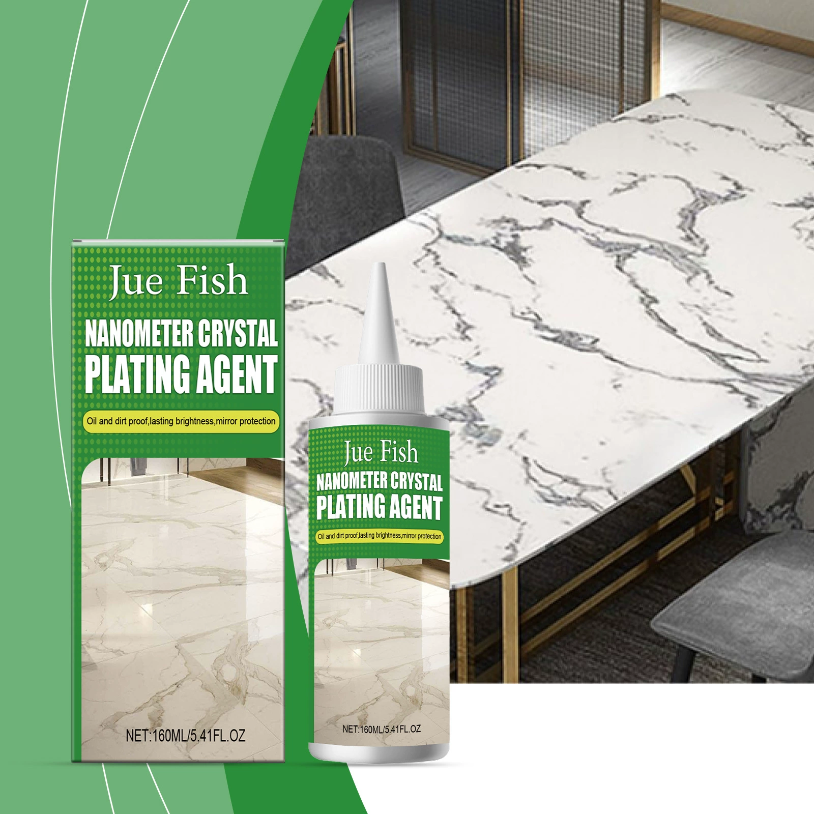 JUE FISH Нанокристаллическое покрытие для мрамора, полирующая жидкость для плитки, восстановление блеска, удаление царапин, кристаллическое покрытие