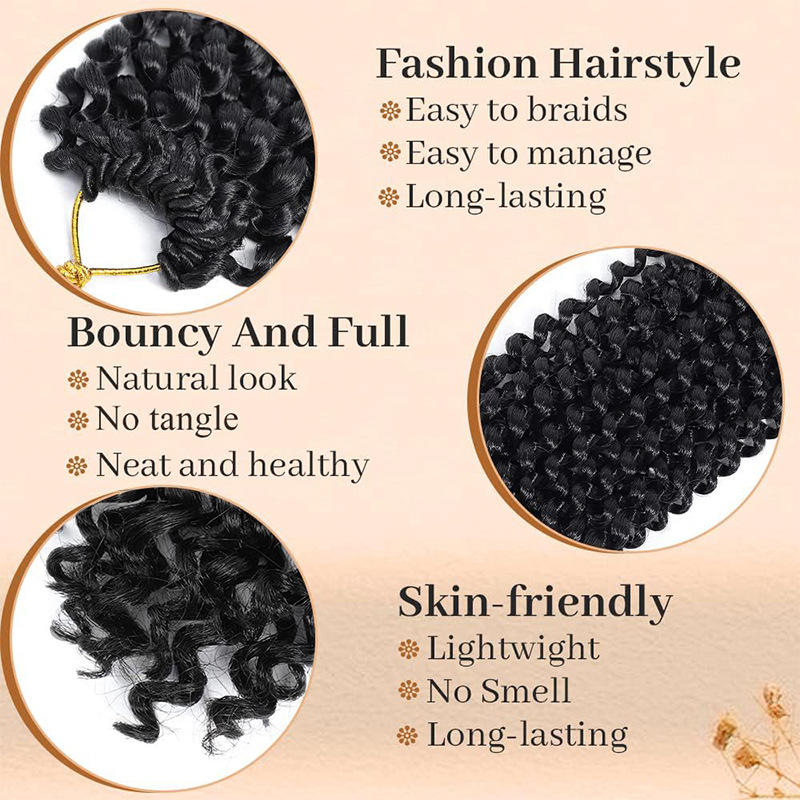 Trenzada africana pequeña bobina de fibra química ganchillo de cabello spr twist bobina de tornillo de cabello spr falso en stock