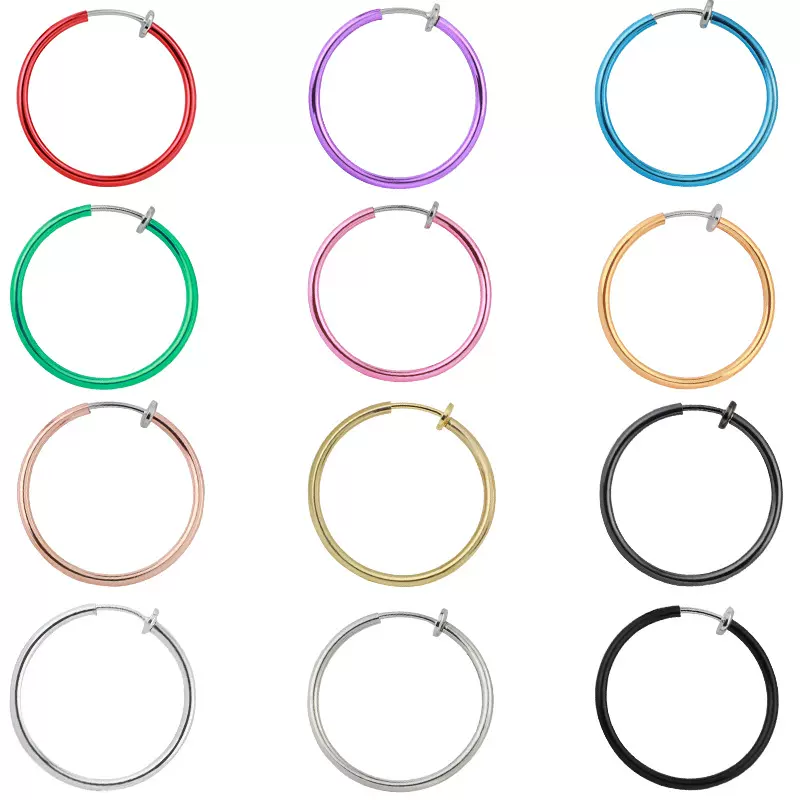 大圆圈耳环欧美夸张圆形耳圈耳扣韩版时尚无耳洞耳饰弹簧耳夹耳圈