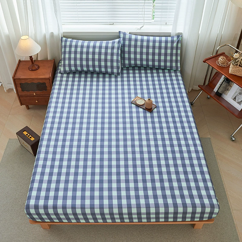 Thickened old coarse cloth sheets, simple striped home double machine washable student dormitory sheets, can be equipped with a three-piece set