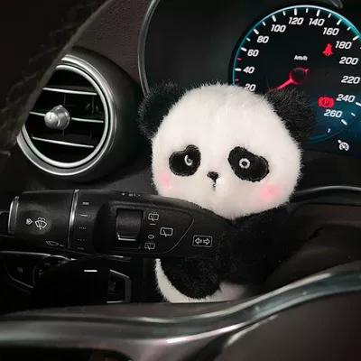 Car interior accessories, car dashboard decoration dolls, center console steering wheel light, wiper plush toy pendants (Other Automotive Interior Supplies) - no-specifications-cute-panda-gear-shift-decoration-built-in-aromatherapy