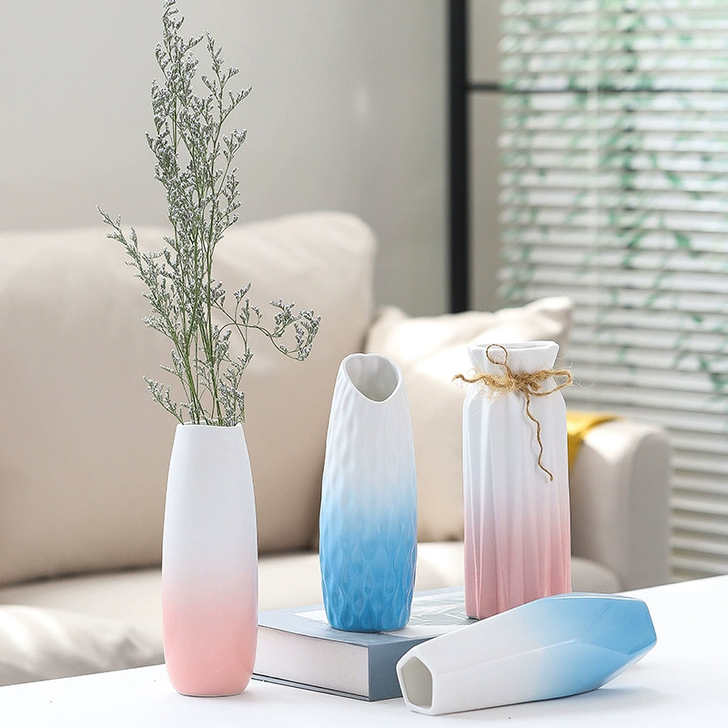 Керамическая ваза Маленькая свежая гидропонная Гипсофила Сухие цветы Простая белая современная мебель для гостиной Украшения для украшения