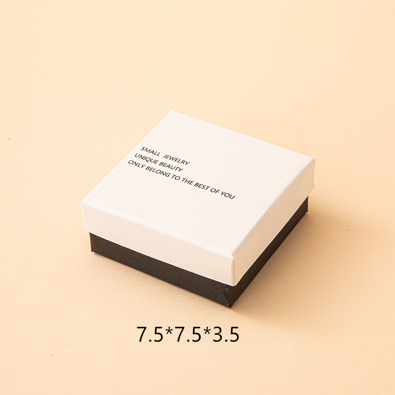 Fábrica en stock blanco negro caja de joyería luz lujo anillo pendientes caja de embalaje de la joyería