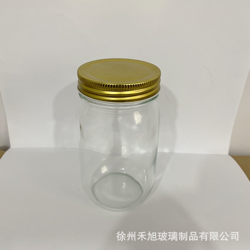 16OZ480ML玻璃储物罐梅森罐蜂蜜瓶果酱瓶食品包装瓶炖汤瓶