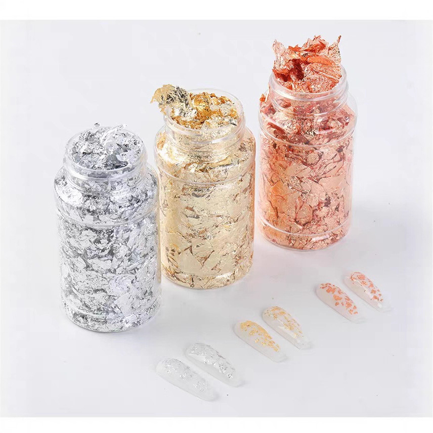Láminas de Papel de Aluminio para Uñas 3 Colores Decorativo para Arte de Manicura