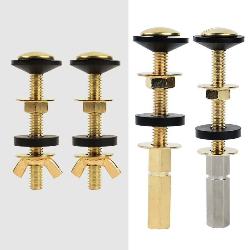 Toilet screw water tank fittings fixed installation connection locking bolt set copper plated screw universal toilet bathroom