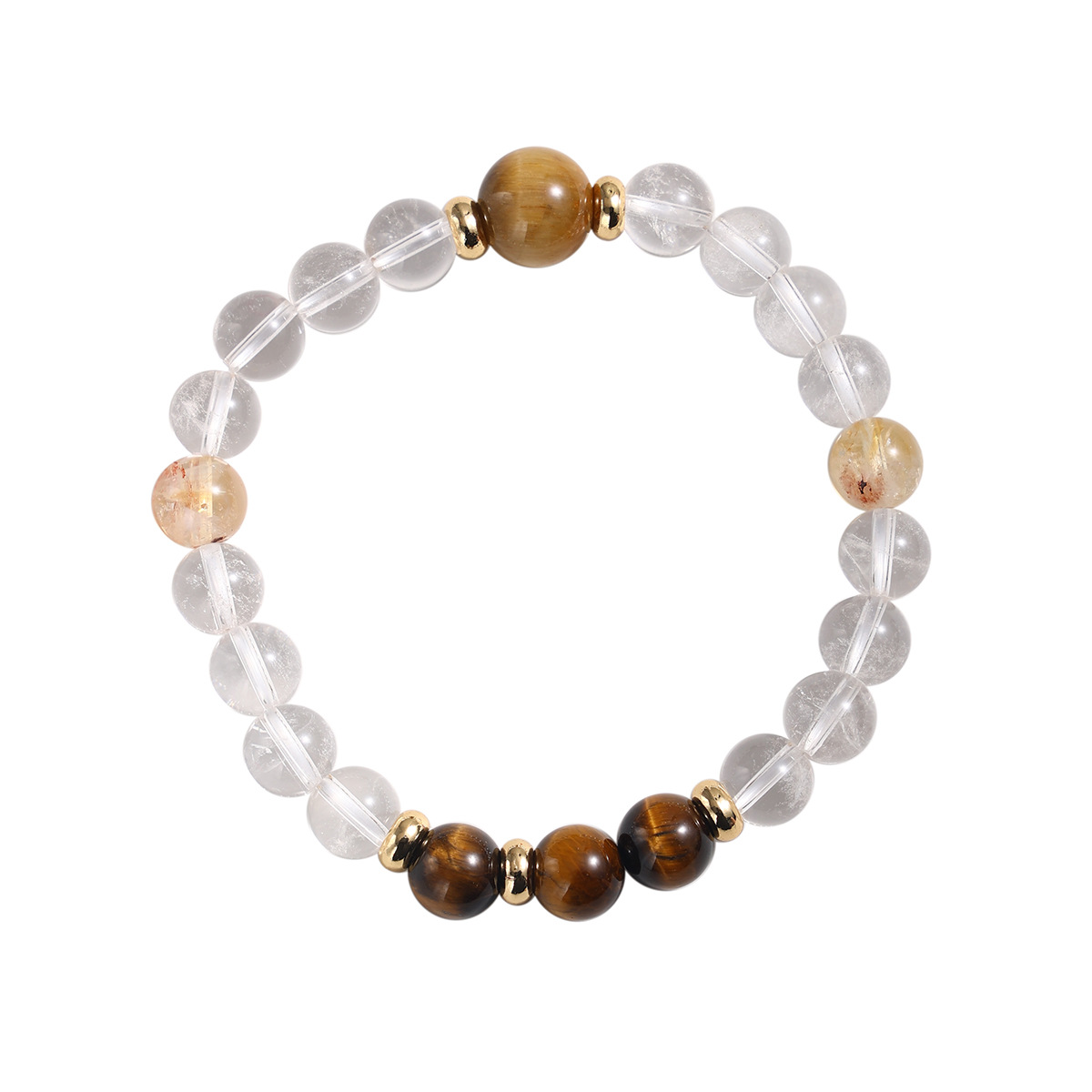 Red de celebridades estilo caliente torre amarilla cristal ojo de tigre calabaza pulsera con cuentas rosa perla real pulsera de cristal natural púrpura mujer