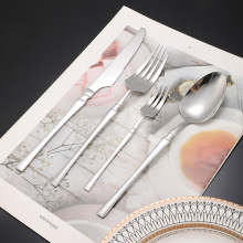 天天特卖跨境不锈钢树纹小蛮腰刀叉勺餐具套装锤纹西餐牛排刀叉勺