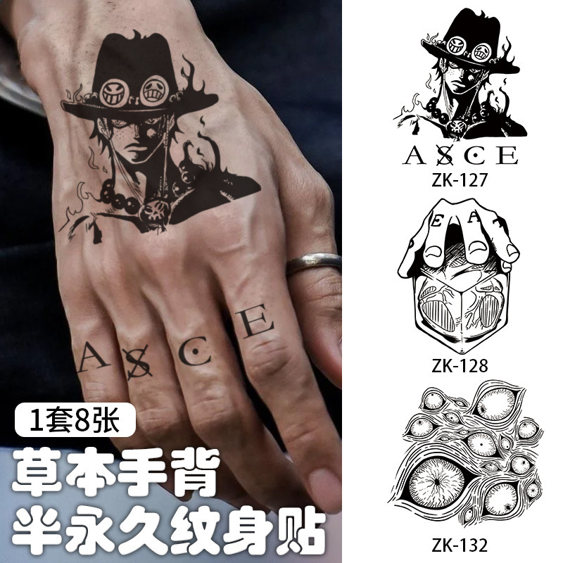 Herbal Tattoo Sticker on the Back of Hand Terra Male Essu Nuo Aggressive Male Tattoo Sticker Semi-Permanent Tattoo Sticker Herbal Tattoo Sticker on the Back of Hand Terra Male Essu Nuo Aggressive Male Tattoo Sticker Semi-Permanent Tattoo Sticker