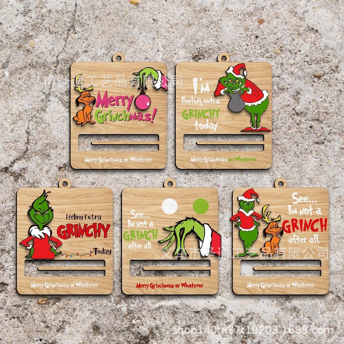Navidad Cartoon Money Holder Ornament Navidad Green su cartera