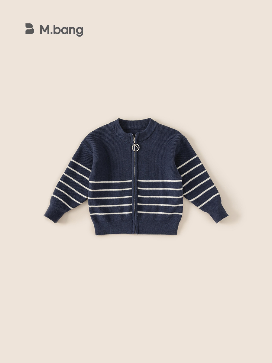 Yubao ropa para niños suéter rayado abrigo primavera y otoño nuevo chico coreano cremallera casual jersey