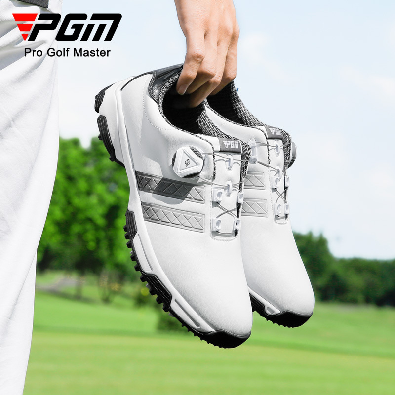 Giày golf nam PGM chống nước, đế đinh chống trượt, dây giày xoay tiện lợi — XZ160 trắng đen, XZ160 trắng đỏ, XZ160 Trắng Xanh lục huỳnh quang, XZ160 đen bạc