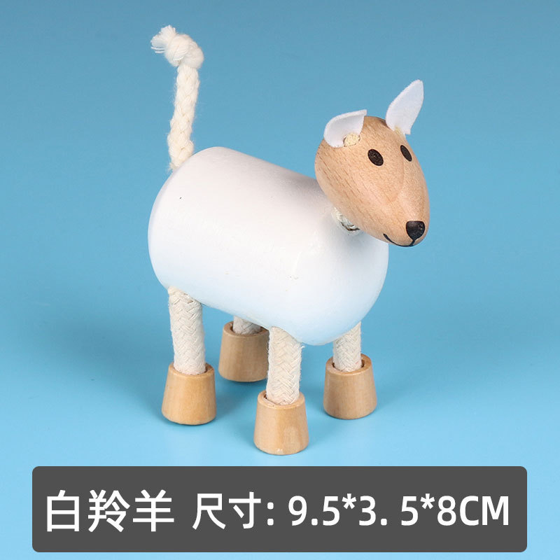 Juguetes de animales de pastizales de madera Juego de simulación para niños Muñecas de madera Granja forestal Juguetes de animales pequeños al por mayor