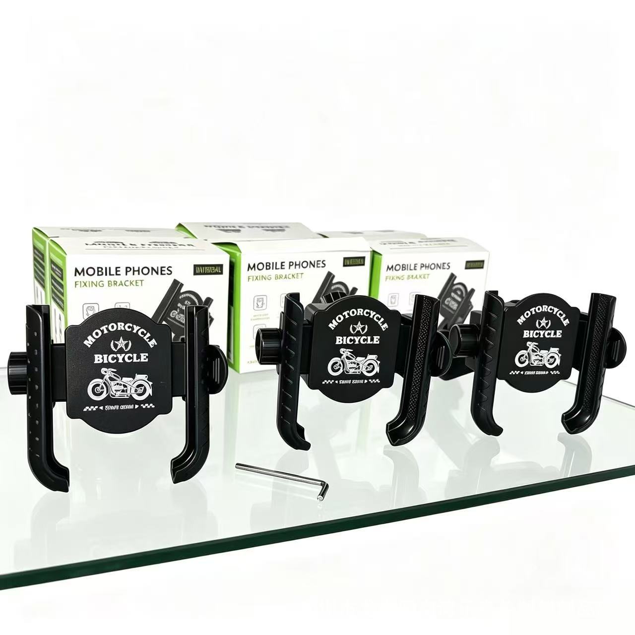 New universal locking strap for motorcycles and electric vehicles, shock-absorbing and anti-vibration, for outdoor riding and mountain biking, with phone holder