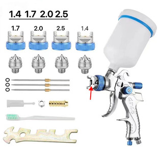 2008 car high atomization 1.7/2.0/2.5mm topcoat spray gun pneumatic upper pot spray gun