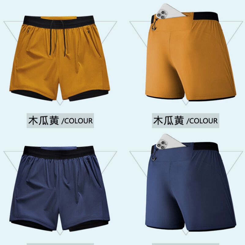 Cross-Border Summer Running and Fitness Shorts for Men and Women, Outdoor Sports Shorts with Back Waistband Phone Pocket and Inner Lining, Three-Quarter Length Shorts Cross-Border Summer Running and Fitness Shorts for Men and Women, Outdoor Sports Shorts with Back Waistband Phone Pocket and Inner Lining, Three-Quarter Length Shorts