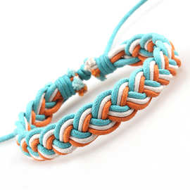 跨境电商货源欧美流行腊线编织手链三色腊线情侣小清新欧美风