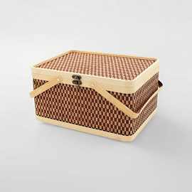 长方形竹篮子粽子月饼篮子礼品包装盒鸡蛋篮竹篮编织可定批发