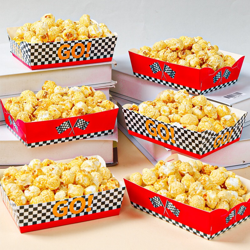 Football-Themed Paper Tray Party Table Food Printed Paper Tableware Disposable Fries Tray Box