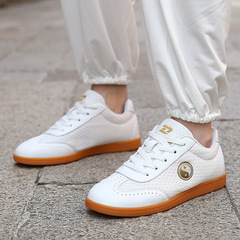Duweike Tai Chi shoes cloth shoes tendon bottom spring soft leather Tai Chi Kung Fu martial arts shoes practice shoes sports shoes for men and women