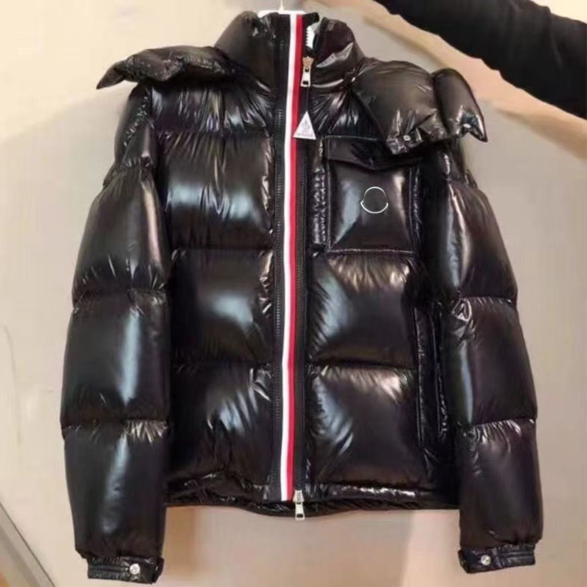 正确版蒙家冬季玛雅三色织带男女款连帽加厚保暖潮牌羽绒服棉外套