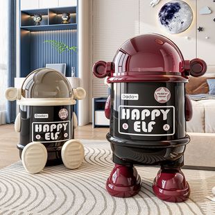 Astronaut Trash Can for Home Living Room, Light Luxury High-End 2025, High-Value Creative Bedroom, Large Capacity with Lid Wastebasket
