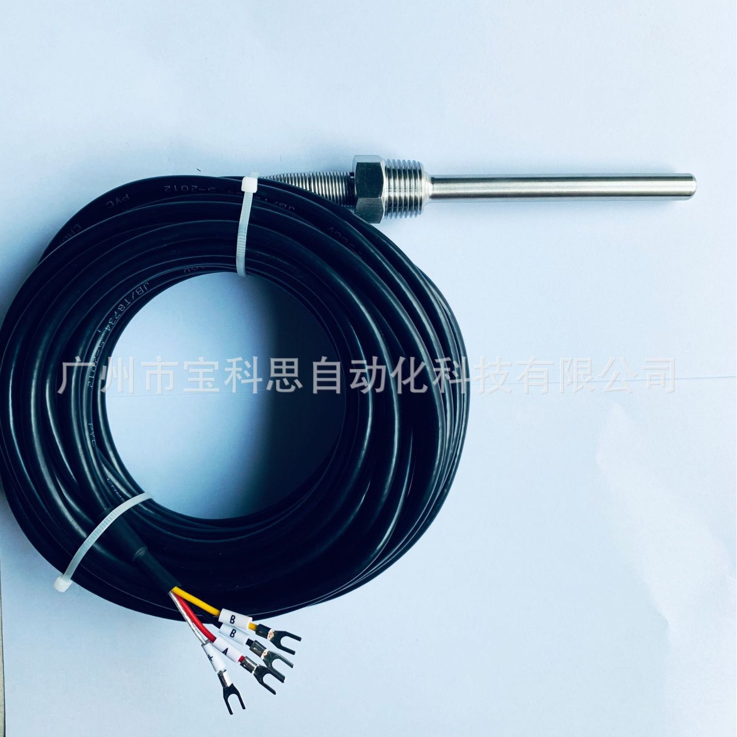 厂家直销香港宝光染缸专用PT100单组屏蔽线4分牙热电阻材质316