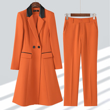橘红色西装套装女秋冬装2022新款高级感气质女神范英伦风休闲西服