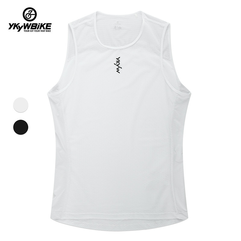 Ykyw Cross-Border Amazon New Product Men's Solid Color Sports Base Layer Wholesale Round Neck Sleeveless Cycling Jersey Sweat-Wicking Shirt