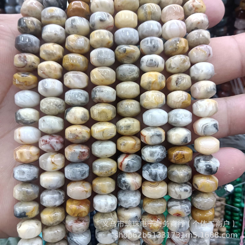7x9mm天然石水晶玛瑙车轮珠散珠DIY手链项链饰品配件半成品串珠批|undefined