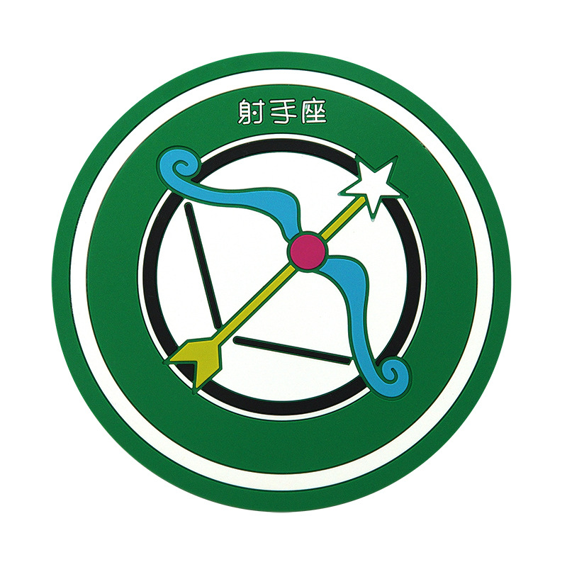 Creativo de dibujos animados doce constelación montaña PVC de goma suave antideslizante estera taza de té de silicona redonda estera de aislamiento