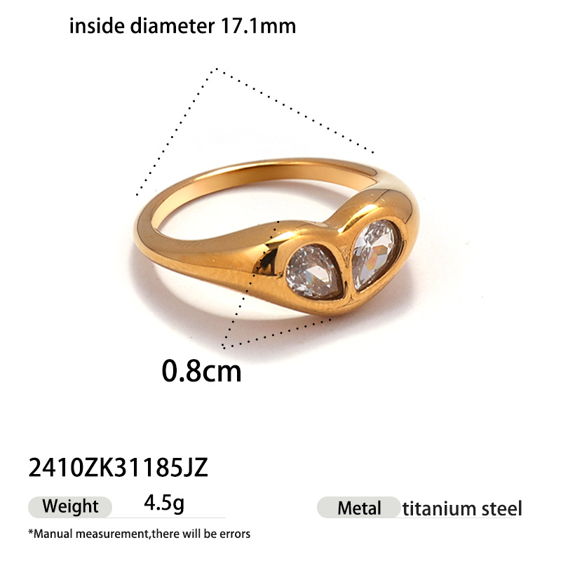 Anillo de acero inoxidable TENA Europa y América lujo ligero de lujo de moda de alto nivel amor abierto anillo de acero de titanio no se desvanece joyería