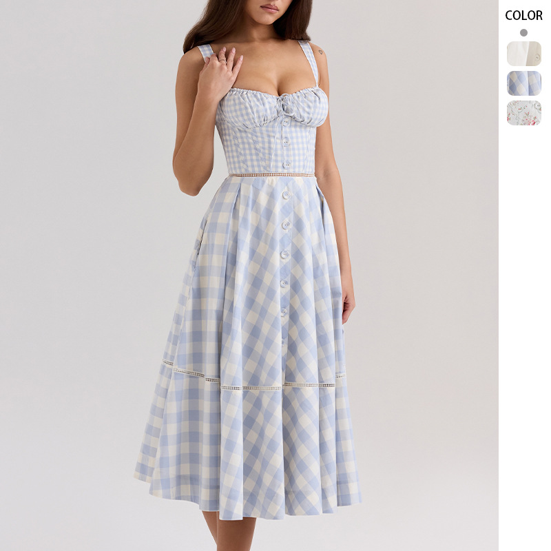 Cross-Border Dress 2026 Summer Foreign Trade French Style Sexy Waist-Cinching High-End Elegant Dress for Women
