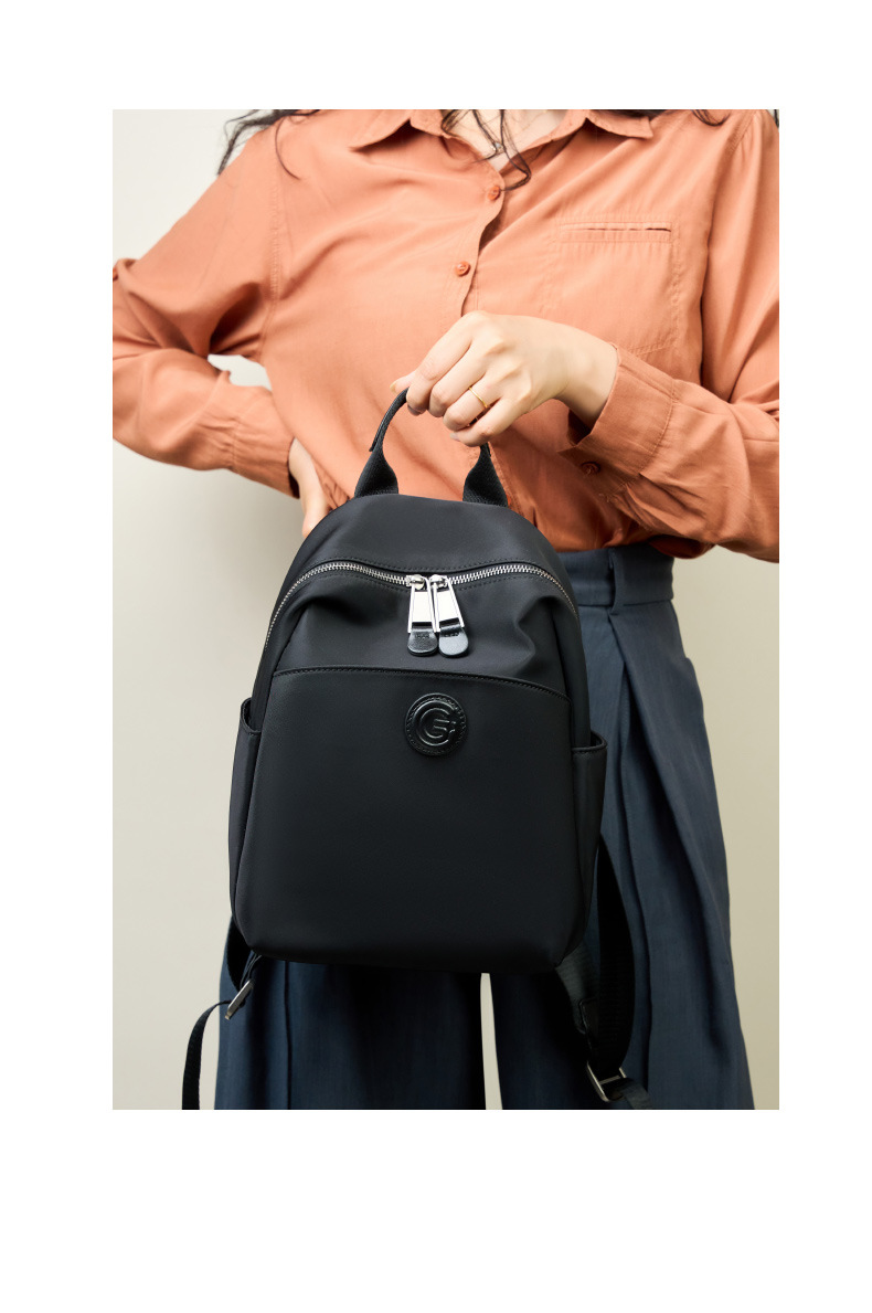 Oxford Cloth With Leather Multi Compartment Storage Backpack Commuter Large Capacity Designer Water Resistant Versatile_voghion.com