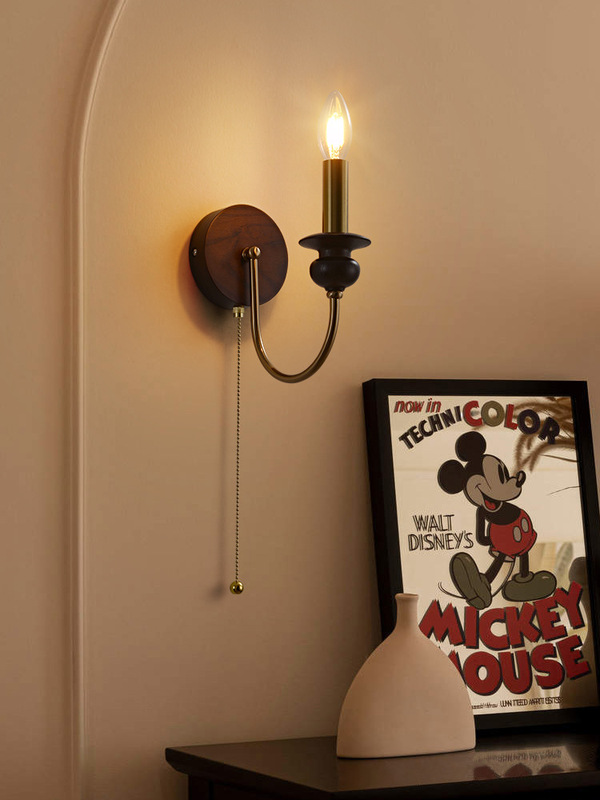 Stone Crown American Retro Candle Wall Lamp French Barrier-Free Luxury High-End Medieval Wabi Sabi Style Atmosphere