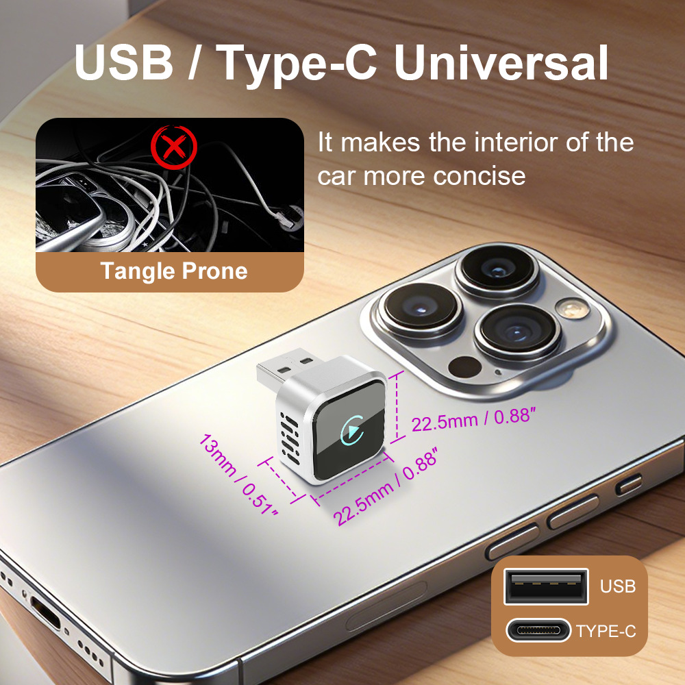 Cross-Border Wireless Carplay Box Private Model Mini Portable Apple Android Auto Smart Car Connectivity Box