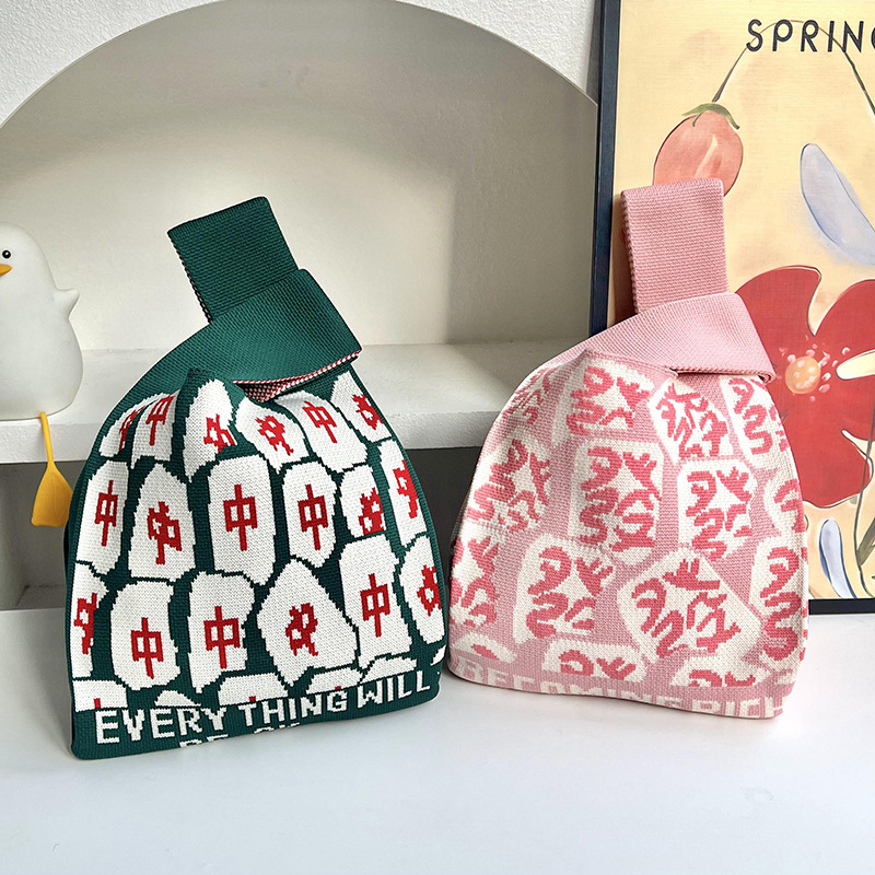 Bolso de punto de flores versión coreana del bolso de hombro de diseño de nicho de moda ins