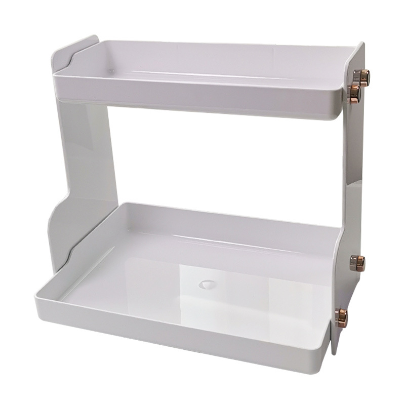 Estante de almacenamiento de escritorio de PET escritorio del estudiante dormitorio organización tocador caja de almacenamiento de cosméticos estante de almacenamiento de doble capa