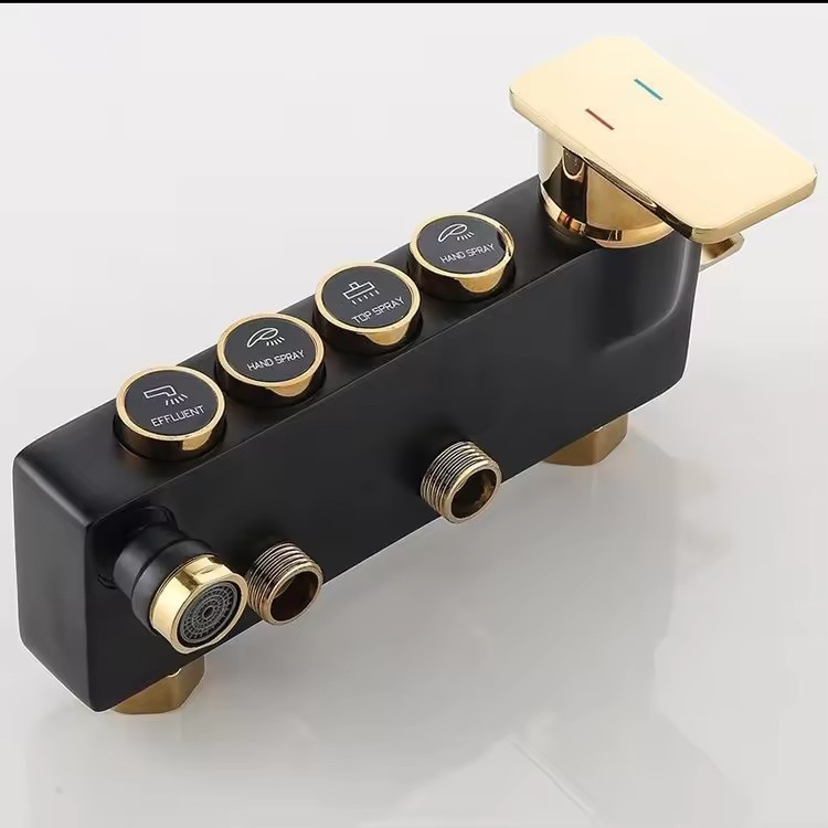 Cuerpo de bronce de ducha conjunto de boquilla presurizada baño doméstico ducha inodoro baño barra de ducha calentador de agua de lluvia baño transfronterizo