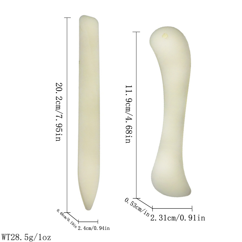 Color lechoso imitación vaca hueso plástico recorte dispositivo línea presionando borde sellado DIY herramienta de cuero hueso color origami cuchillo