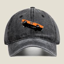 General Lee Art &ldquo;General Lee&rdquo; with Classic Car Silhouette  Hand Washable Casual Hat for Men & Women