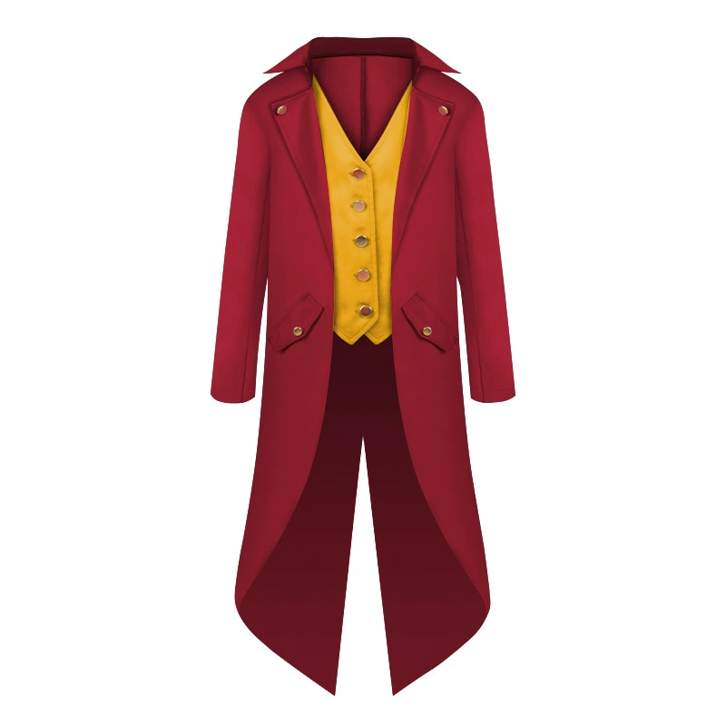 Men's Medieval Punk Tuxedo Coat, Mid-Length Retro Cosplay Jacket, Multi‑color Sizes