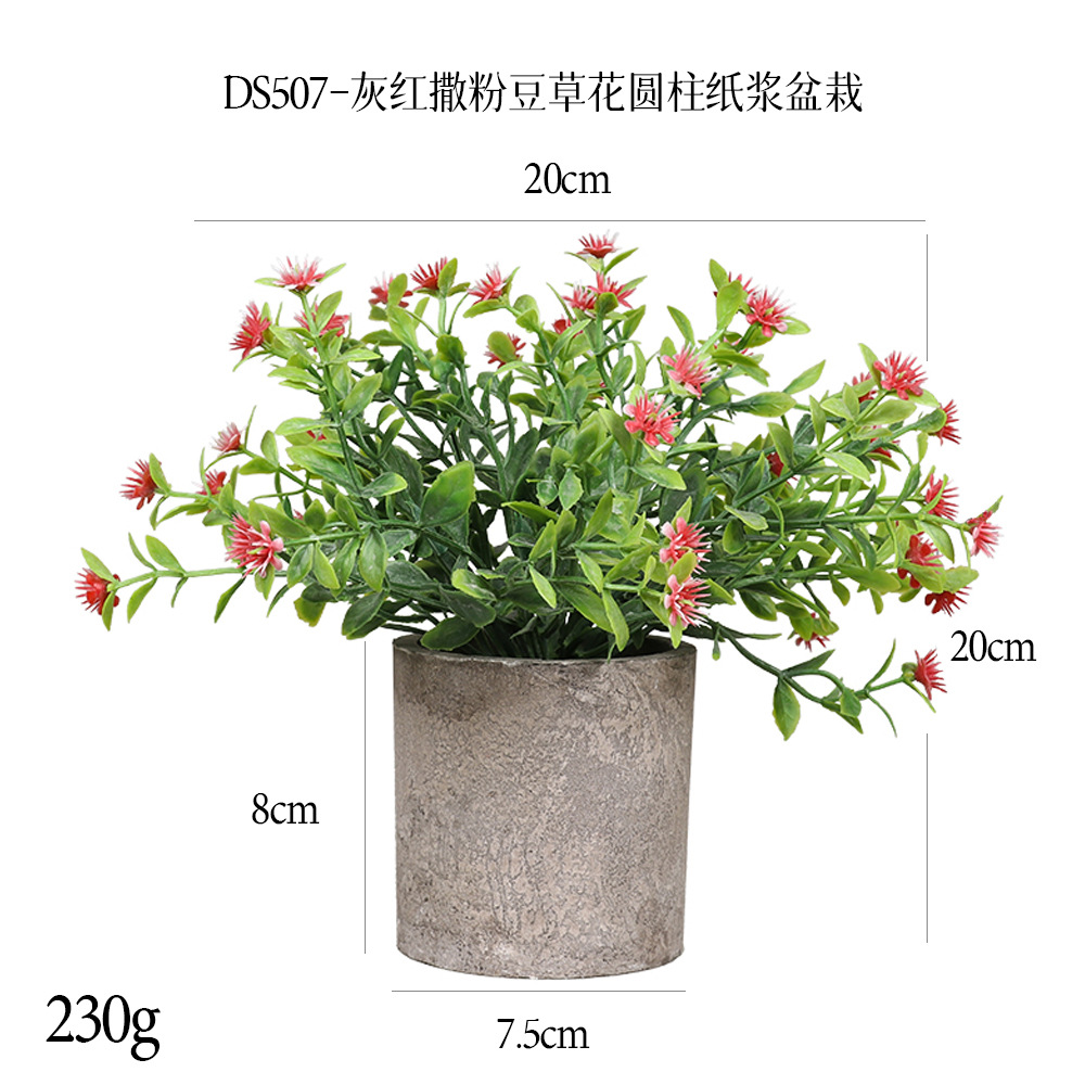 Más de 240 combinaciones populares de macetas con plantas verdes artificiales, decoraciones para el hogar, flores artificiales, bonsáis cilíndricos de pulpa de papel.