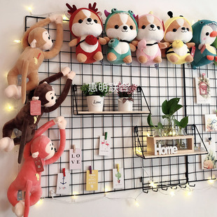 ✅ Doll Photo Wall Ins Room Decoration Iron Mesh Background Wall Plush Toy Doll Storage Rack