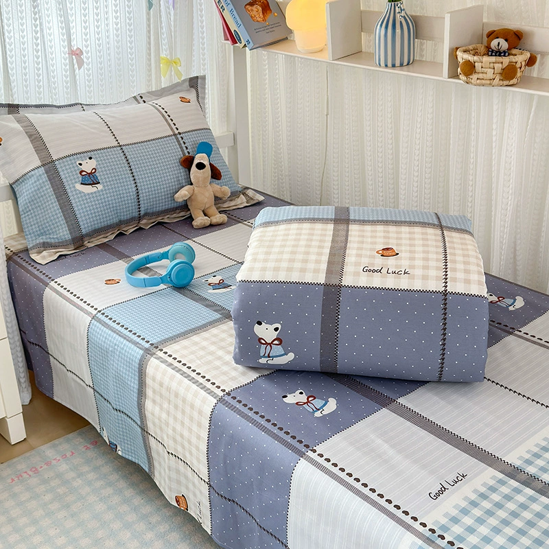 Cotton 3-Piece Bedding Set with Pillowcases — Breathable sheets in assorted cute prints