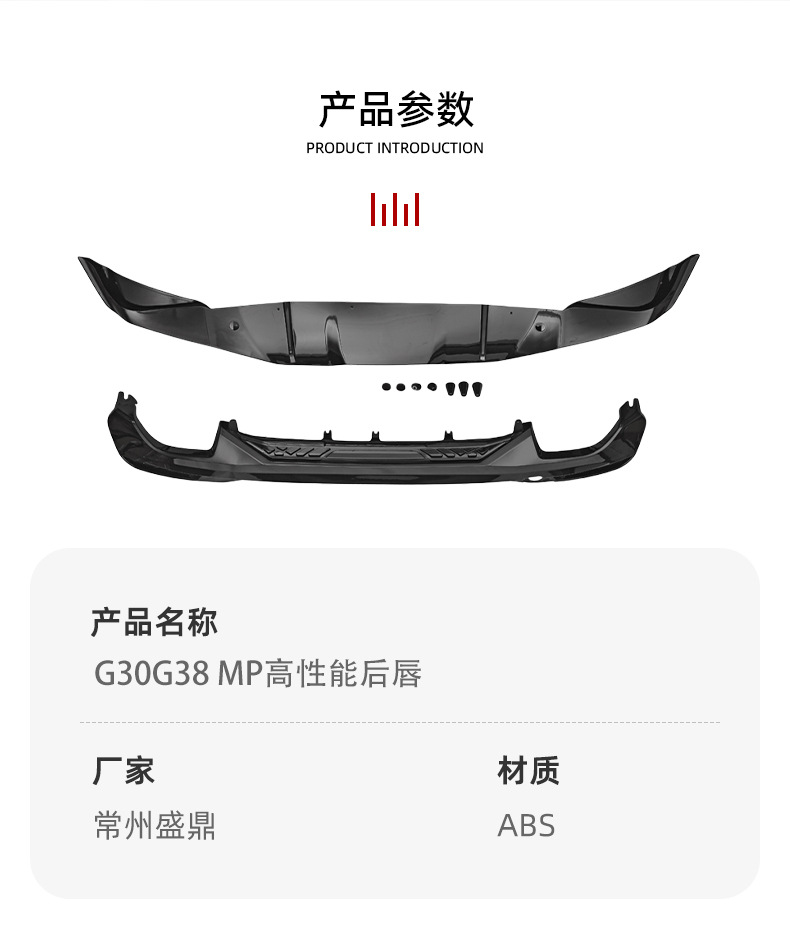 Suitable for Bmw 5 Series (2018+) G30 G38 Mp Car Large Trim Panel Rear Lip Lower Rear Bumper Modification Parts