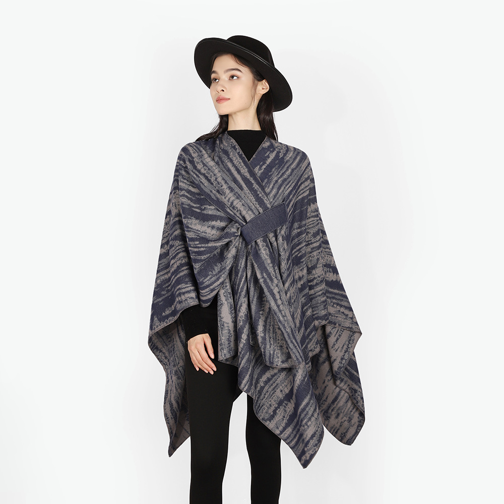 Europa y América al por mayor calle zebra retro jacquard bifurcado mantel cálido capa transfronteriza Amazon TEMU nuevo