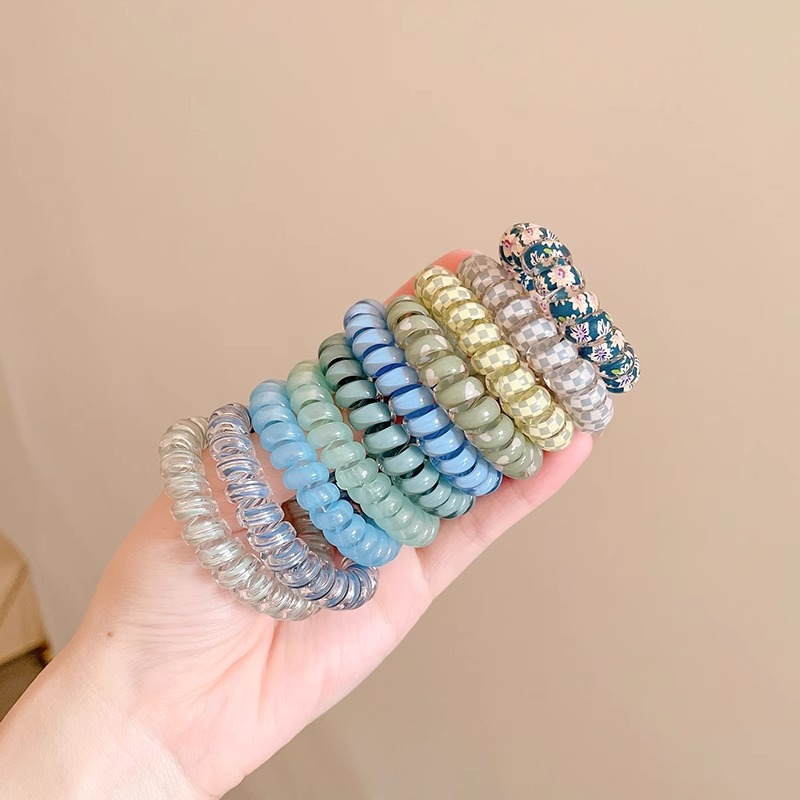 Alta cuerda de pelo durable elástico no daña el pelo banda de goma moda línea telefónica banda de pelo tocado temperamento simple cuerda de las mujeres corbata de pelo