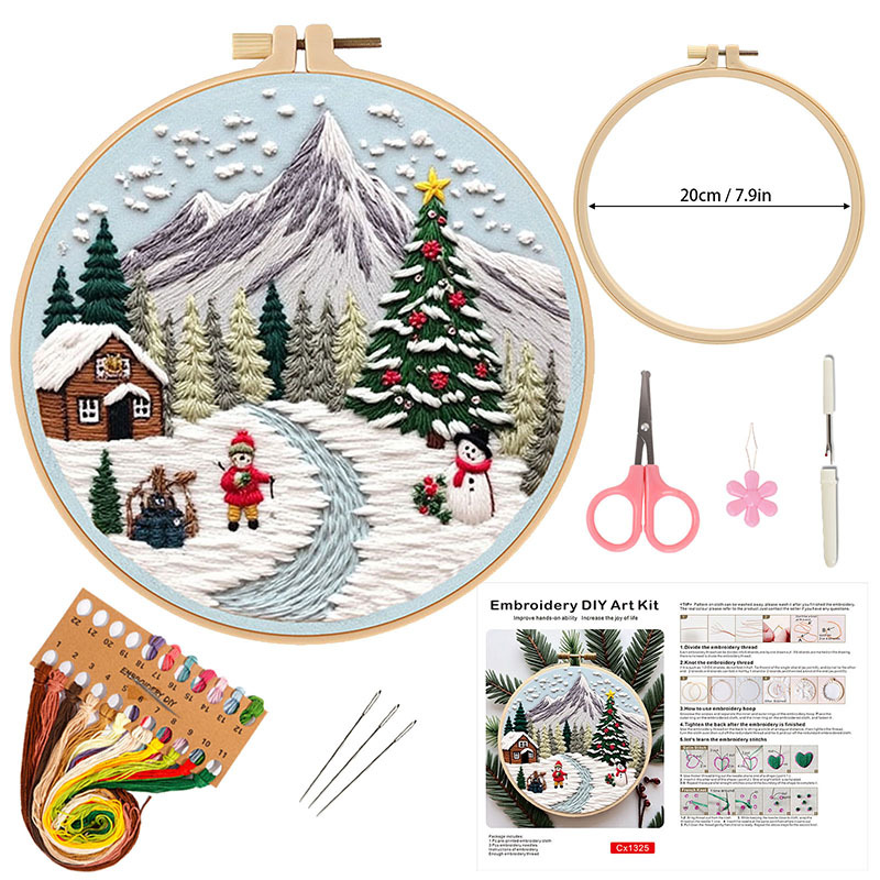 2025 nuevos productos de bordado de Navidad hechos a mano diy material paquete de bordado de Navidad accesorios originales