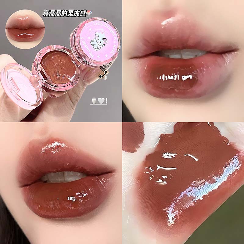 CAPPUVINI anillo de gato dulce miel de labios espejo de agua de maquillaje barato lápiz labial esmalte de maquillaje transfronterizo
